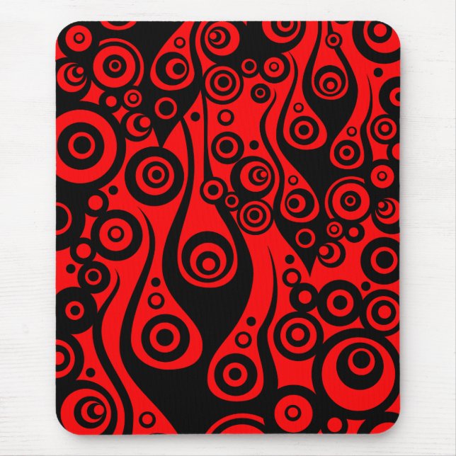Pattern ARTs - Tattoo circle flames | fire red Mouse Pad (Front)