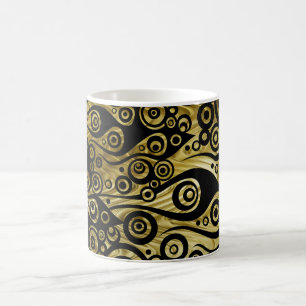 Pattern ARTs - Tattoo circle flames golden waves Coffee Mug