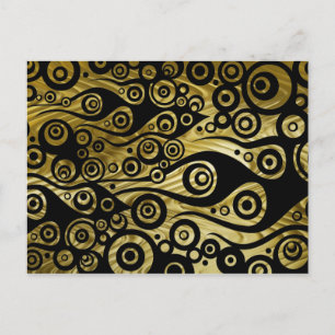 Pattern ARTs - Tattoo circle flames   golden waves Postcard