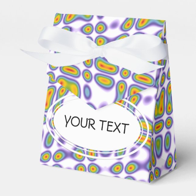 Pattern - Aura coloured + your colour & text Favor Box (Front Side)