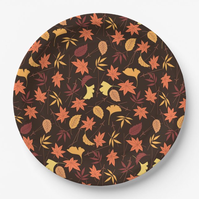 Pattern Autumn Paper Plates (Front)