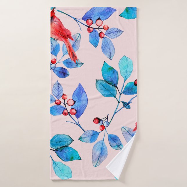 pattern background abstract red kaleidoscope desig bath towel (Bath Towel)