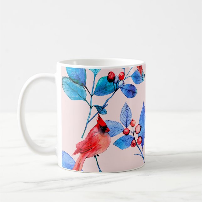 pattern background abstract red kaleidoscope desig coffee mug (Left)