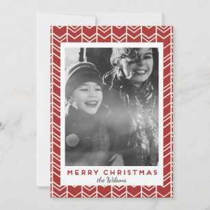 Pattern Background Christmas/Holiday Photocard Holiday Card