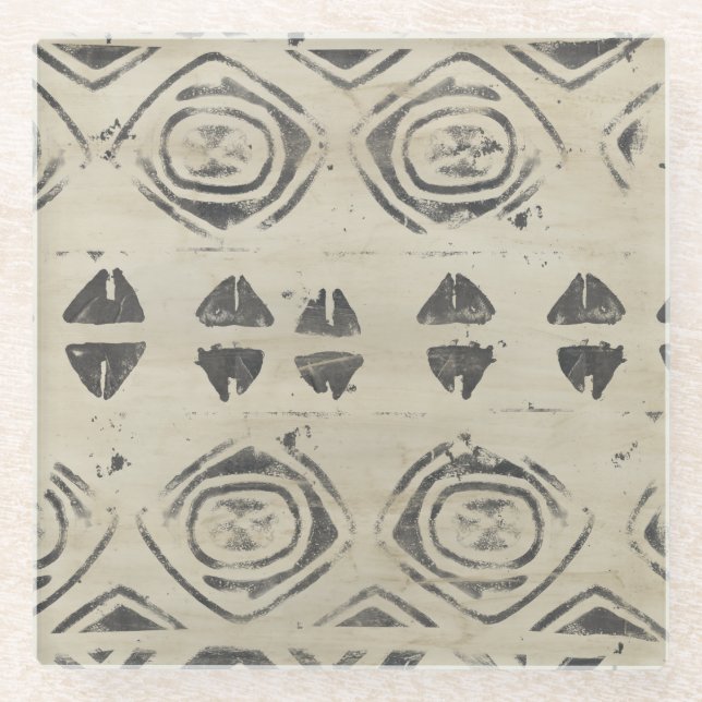 Pattern Bazaar - Rounded and Geometric Shapes Glass Coaster (Front)