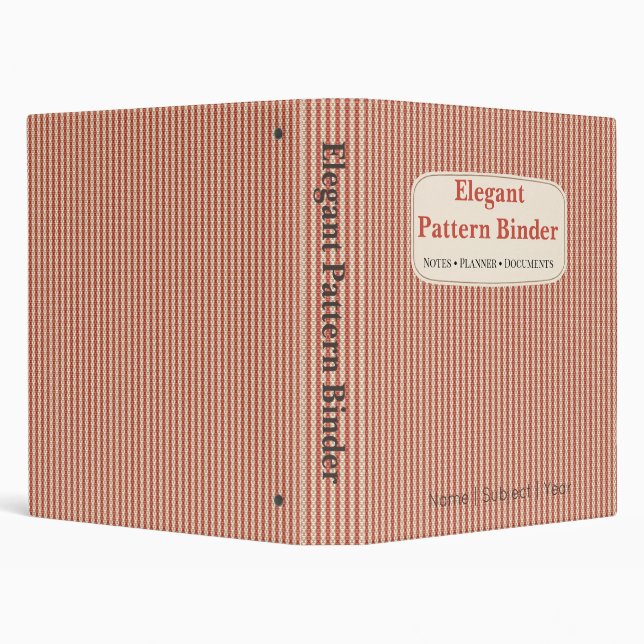 Pattern Binder Cover Elegant Organizer Design (Background)