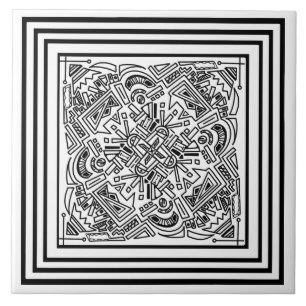 Pattern black and white tile