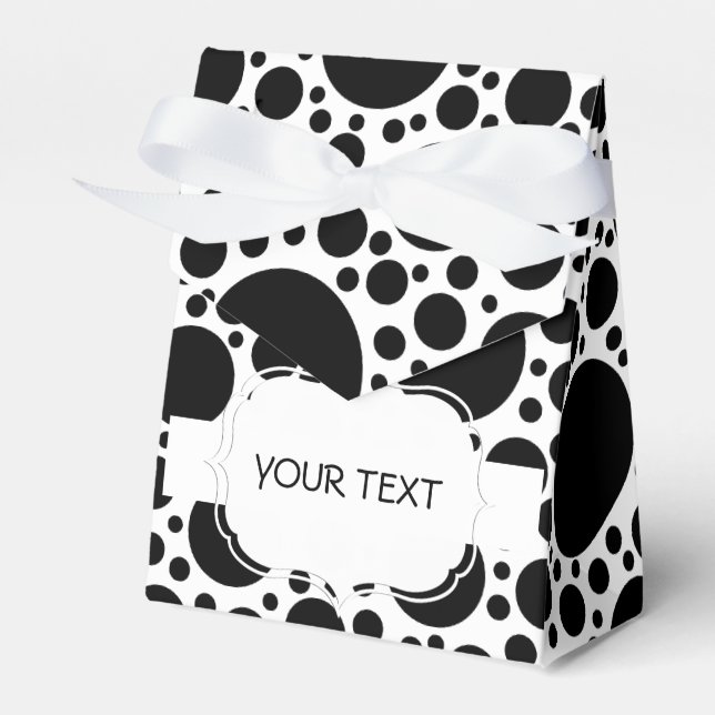 Pattern - black dots + your colour & text favor box (Front Side)