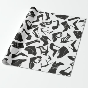 Pattern black Women's shoes Wrapping Paper