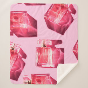 Pattern bottles of woman perfume sherpa blanket