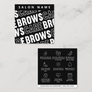 Pattern Brows Aftercare PMU Brow Instructions Square Business Card