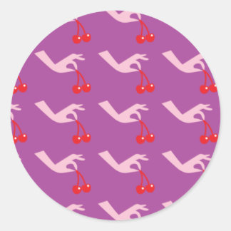 Pattern: Cherry picker Classic Round Sticker