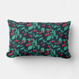 Pattern cherry tomatoes on the bushes lumbar pillow