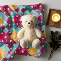 Pattern christmas patchwork yellow purple magenta