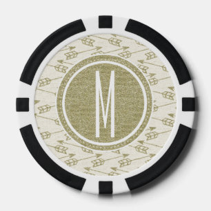 Pattern Circle 1 Mono - 4 Poker Chips