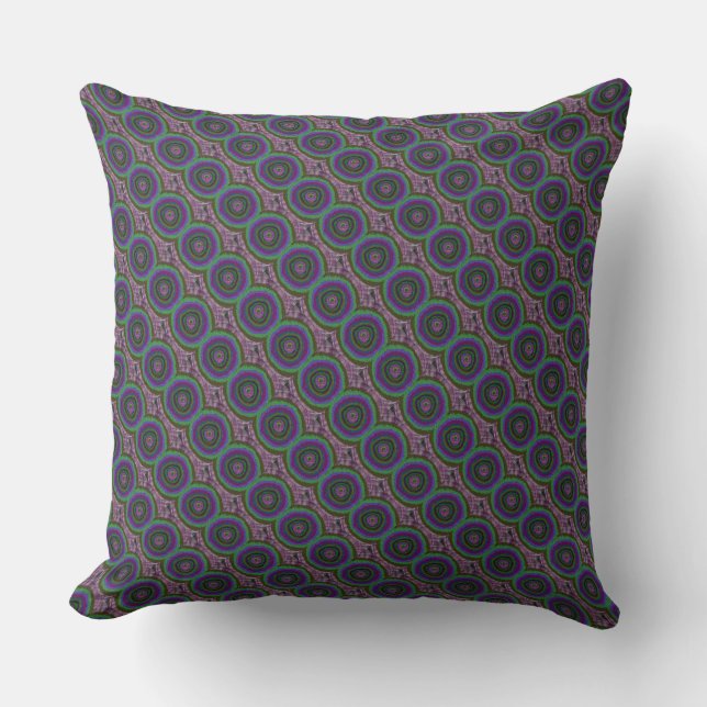 Pattern Circles Throw and Lumbar Pillows, Blue Pillow (Front)