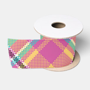 Pattern Colorfull Modern Geometric Vintage Satin Ribbon