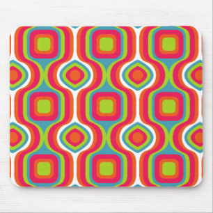 Pattern Colorfull Stylish Geometric Vintage Cute Mouse Pad