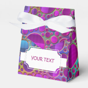 Pattern - coloured dots grid + your text & backgr. favor box