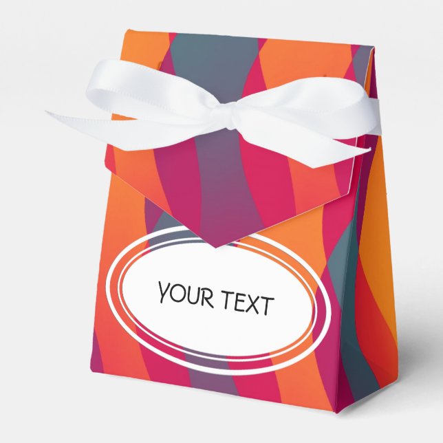 Pattern - coloured waves + your text favor box (Front Side)