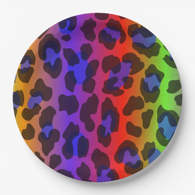 Pattern Colourful Inspiration Retro Tiger    Paper Plate (Front)