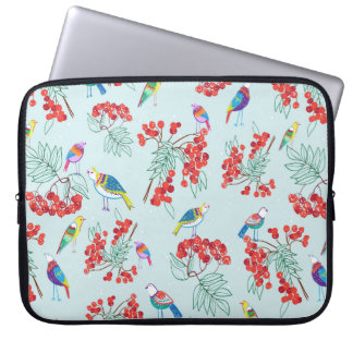pattern consisting of birds and berries laptop sleeve