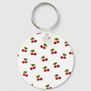 Pattern Coquette Red Cherries Keychain