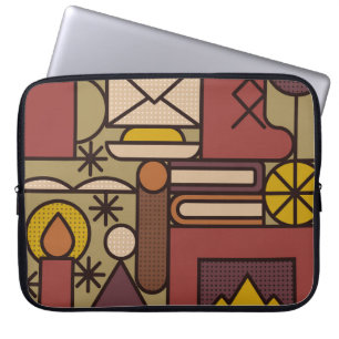 Pattern: cozy evening. Vintage illustrationabstrac Laptop Sleeve