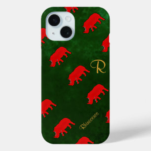 pattern cute rhinos iPhone 15 case