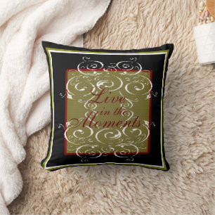 Pattern Design Customize Graphics Black Green Red Throw Pillow
