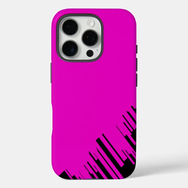 Pattern Design in Hot Pink and Black Case-Mate iPhone Case (Back)