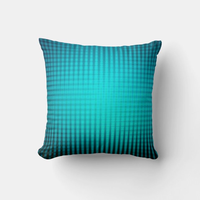 pattern design pillow in bright teal blue (Front)
