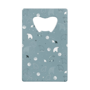 pattern displaying a cute polar credit card bottle opener