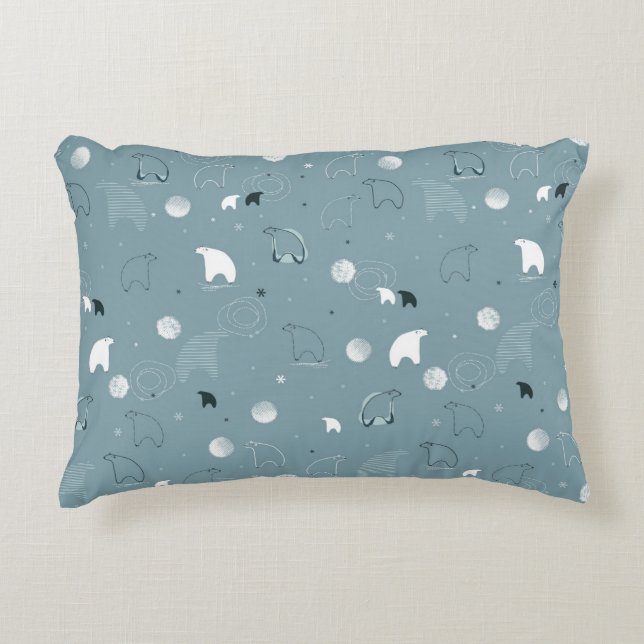 pattern displaying a cute polar decorative pillow (Front)