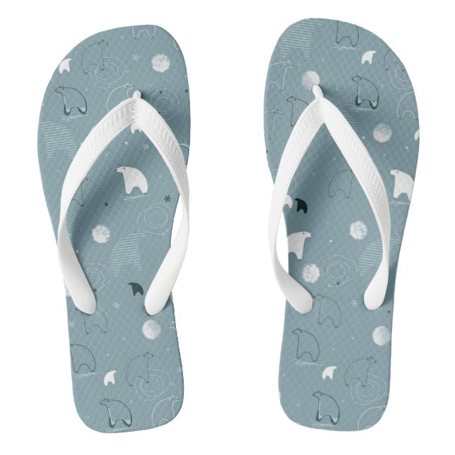 pattern displaying a cute polar flip flops (Footbed)