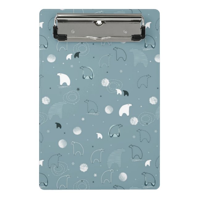 pattern displaying a cute polar mini clipboard (Front)