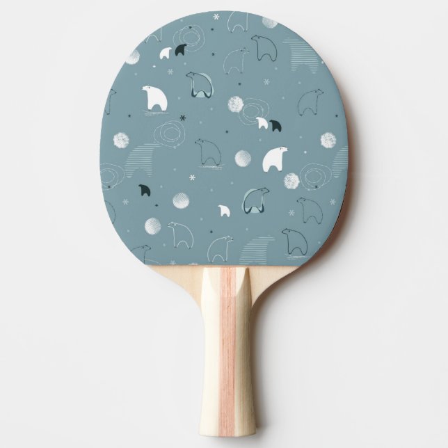 pattern displaying a cute polar ping pong paddle (Front)