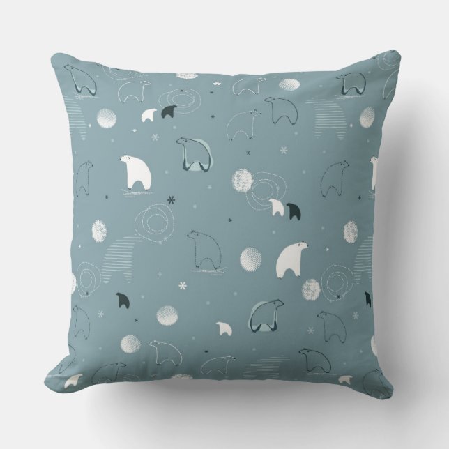 pattern displaying a cute polar throw pillow (Front)