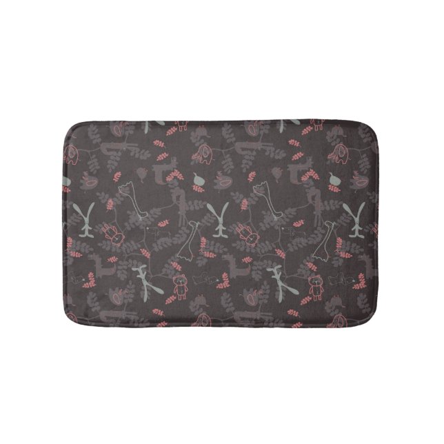 pattern displaying baby animals 1 bath mat (Front)