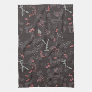 pattern displaying baby animals 1 kitchen towel