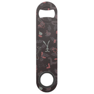 pattern displaying baby animals 1 speed bottle opener