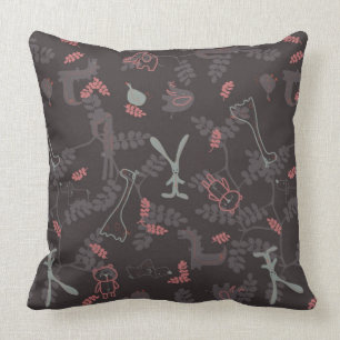 pattern displaying baby animals 1 throw pillow