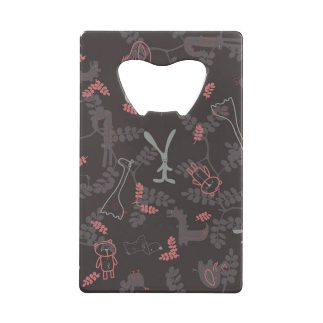 pattern displaying baby animals 1 wallet bottle opener (Front)