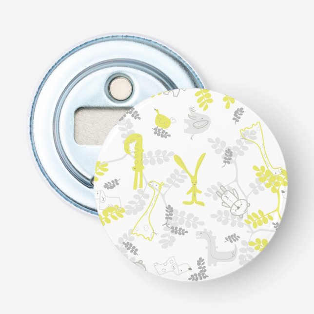 pattern displaying baby animals 2 bottle opener (Front)