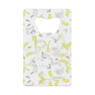 pattern displaying baby animals 2 credit card bottle opener