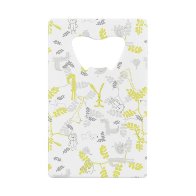 pattern displaying baby animals 2 credit card bottle opener (Front)