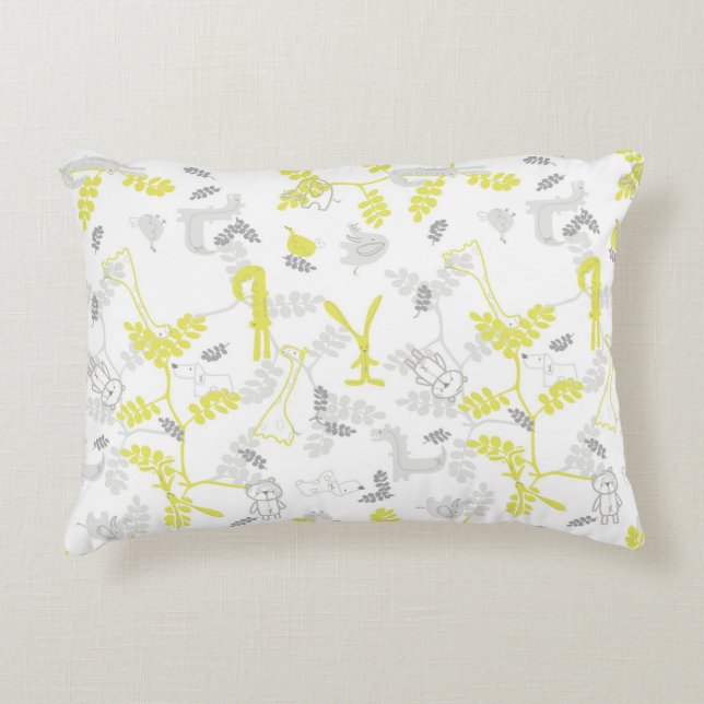 pattern displaying baby animals 2 decorative pillow (Front)