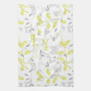 pattern displaying baby animals 2 kitchen towel