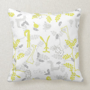 pattern displaying baby animals 2 throw pillow