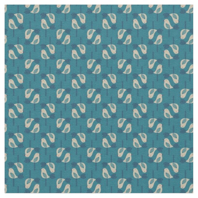 pattern displaying birds fabric (Close Up)